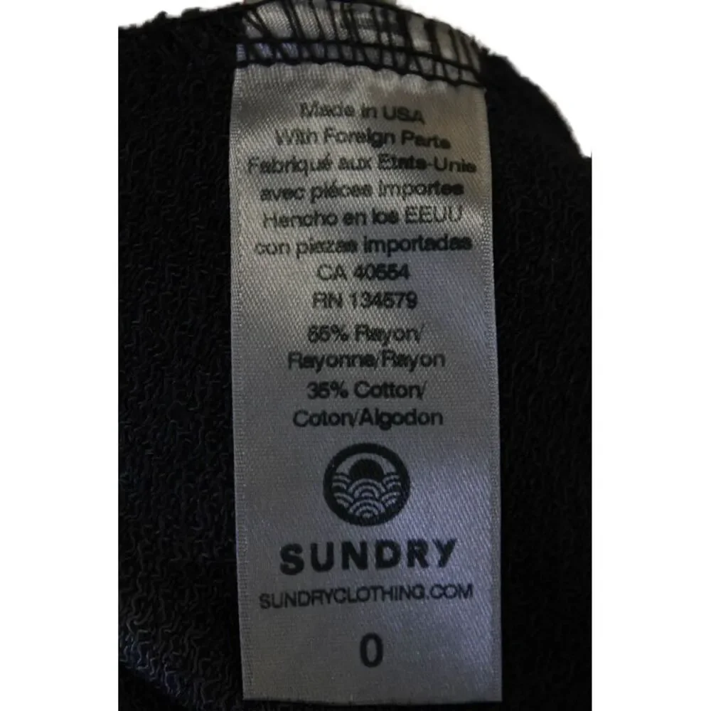 Z Supply Womens Cotton Drawstring Tie Dye Cuff Bottom Sweatpants Black Size 0